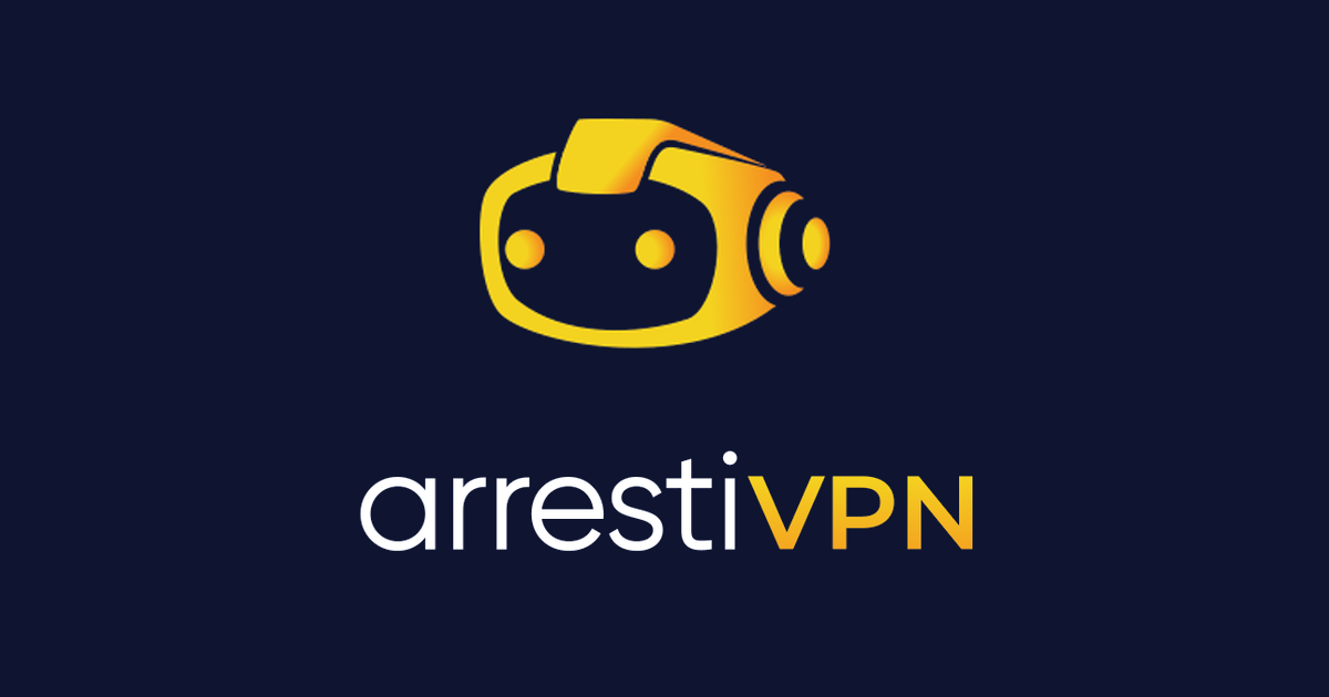 Official Arresti VPN robot wordmark on navy